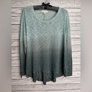 Green Ombré Shimmer Sweater